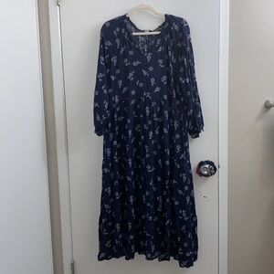 Floral Navy Blue Dress